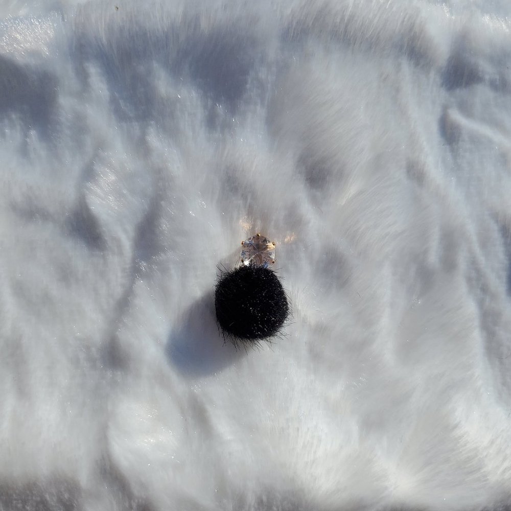 Black Jeweled Ball Earrings